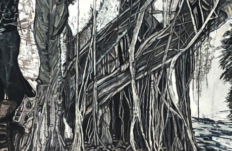 Banyan Tree in Florida with Blue - 41x30.5 cm